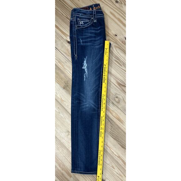 Rock Revival Womens Jeans Size 29 Studded Noelle Low Rise Skinny Distressed - Picture 7 of 7